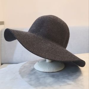 J Crew 100% Wool Felt Gray Wide Brim Hat
